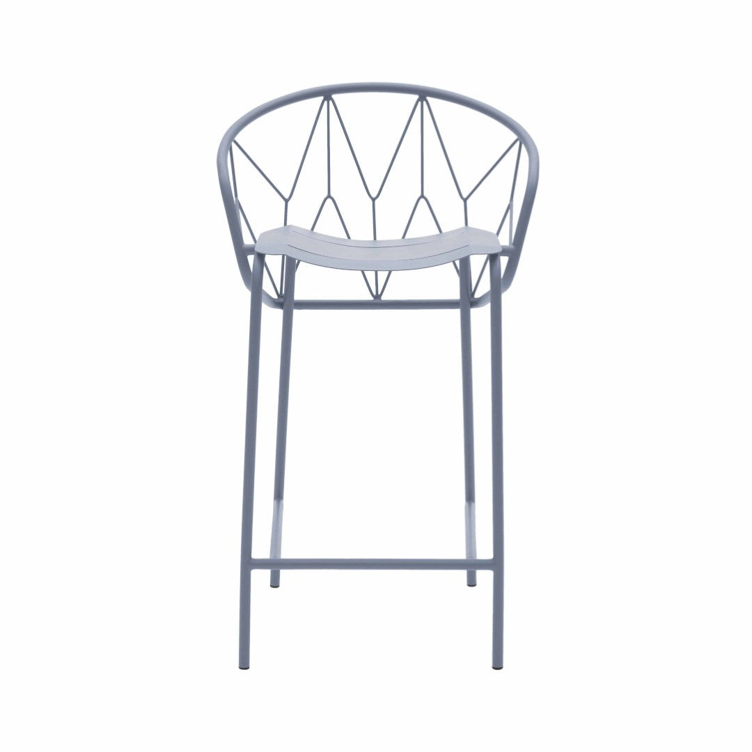 ATAMAN MESH-Barhocker-aus pulverbeschichtetem Edelstahl und einem Stahlgeflecht-taubleblau-vorne