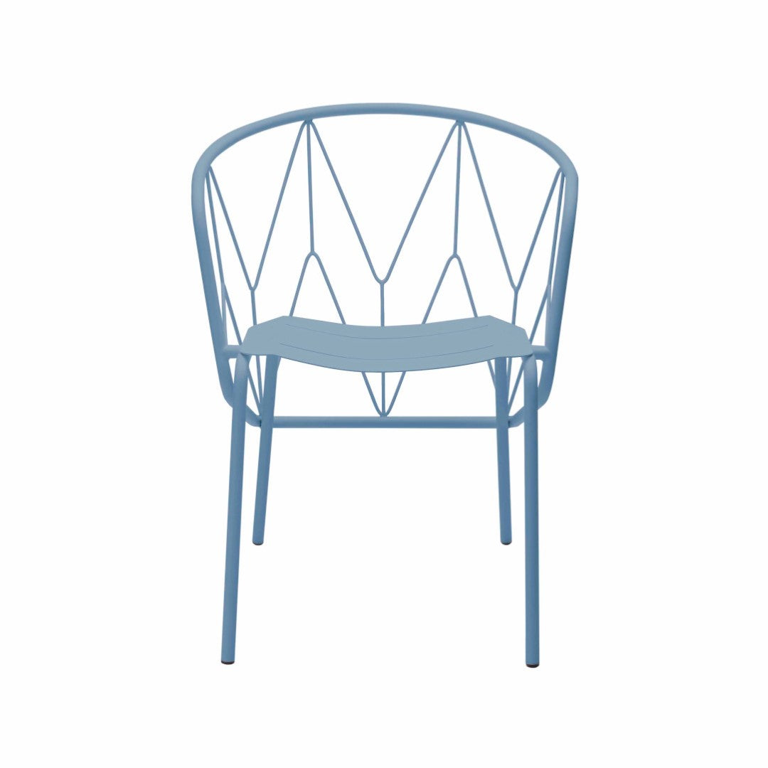 ATAMAN MESH-Gartenstuhl-mit Stahlgitter-taubenblau-vorne