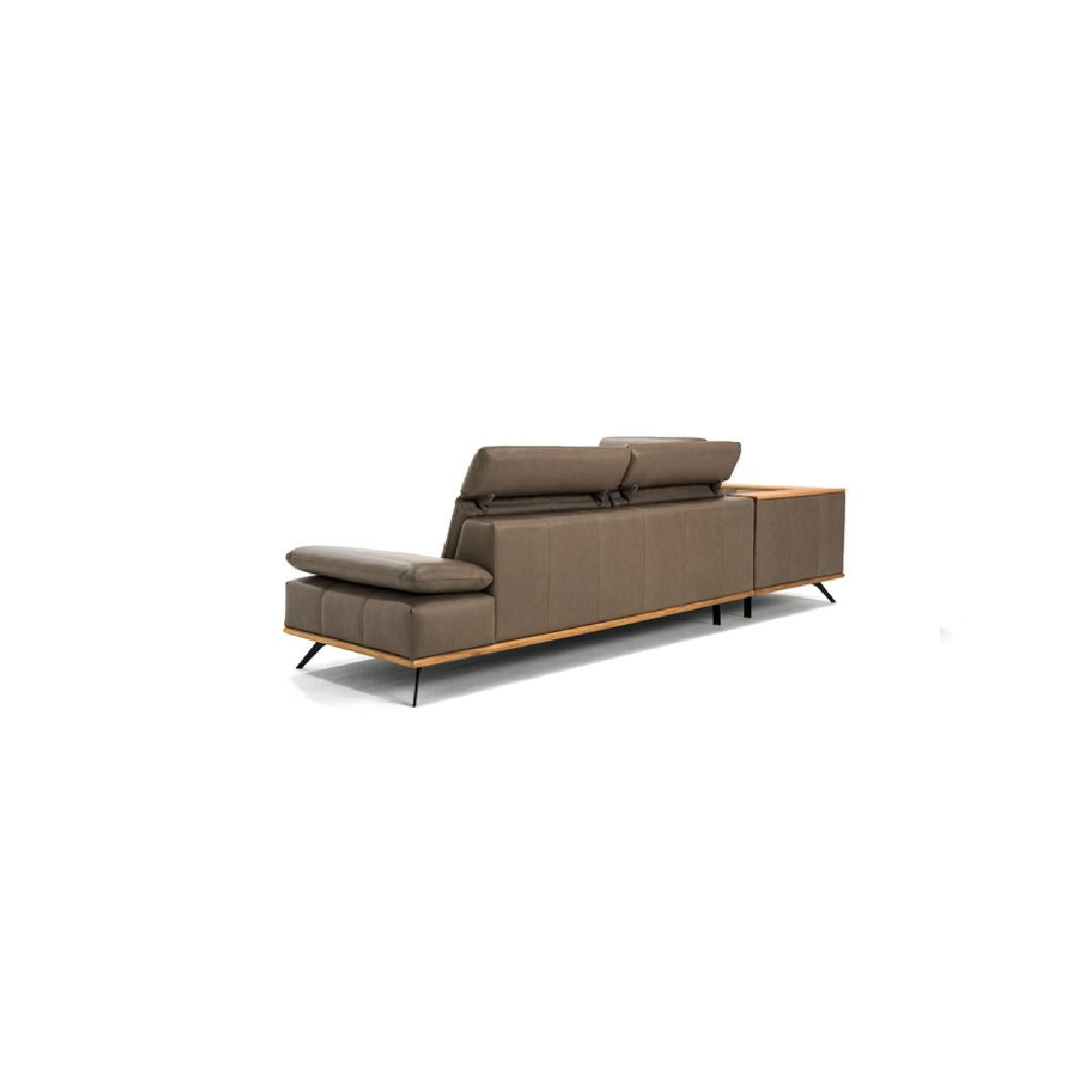 Sofa MODENA - tragende Elemente aus massiver Buche, verstärkt mit Holzplattenelementen - linke Rückwand