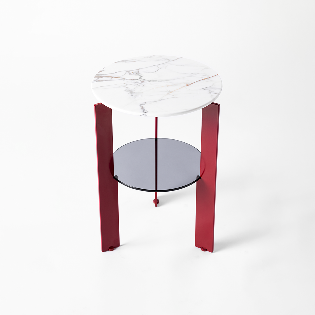 OLI Couchtisch mit Platte aus Marmor und Glas