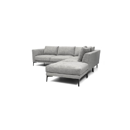 ADELE-Designersofa, Gestell aus Massivholz mit Stoffpolsterung, Seitenansicht rechts