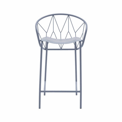 ATAMAN MESH-Barhocker-aus pulverbeschichtetem Edelstahl und einem Stahlgeflecht-taubleblau-vorne