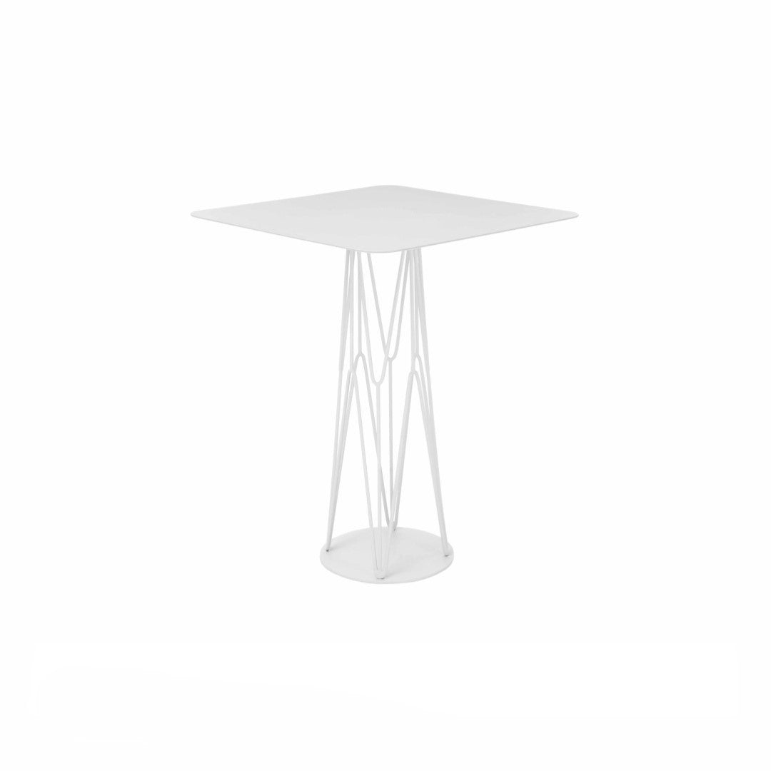 ATAMAN MESH-Gartentisch-aus pulverbeschichtetem Edelstahl-weiss-vorna