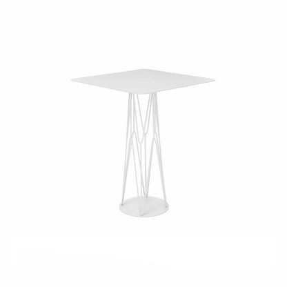 ATAMAN MESH-Gartentisch-aus pulverbeschichtetem Edelstahl-weiss-vorna
