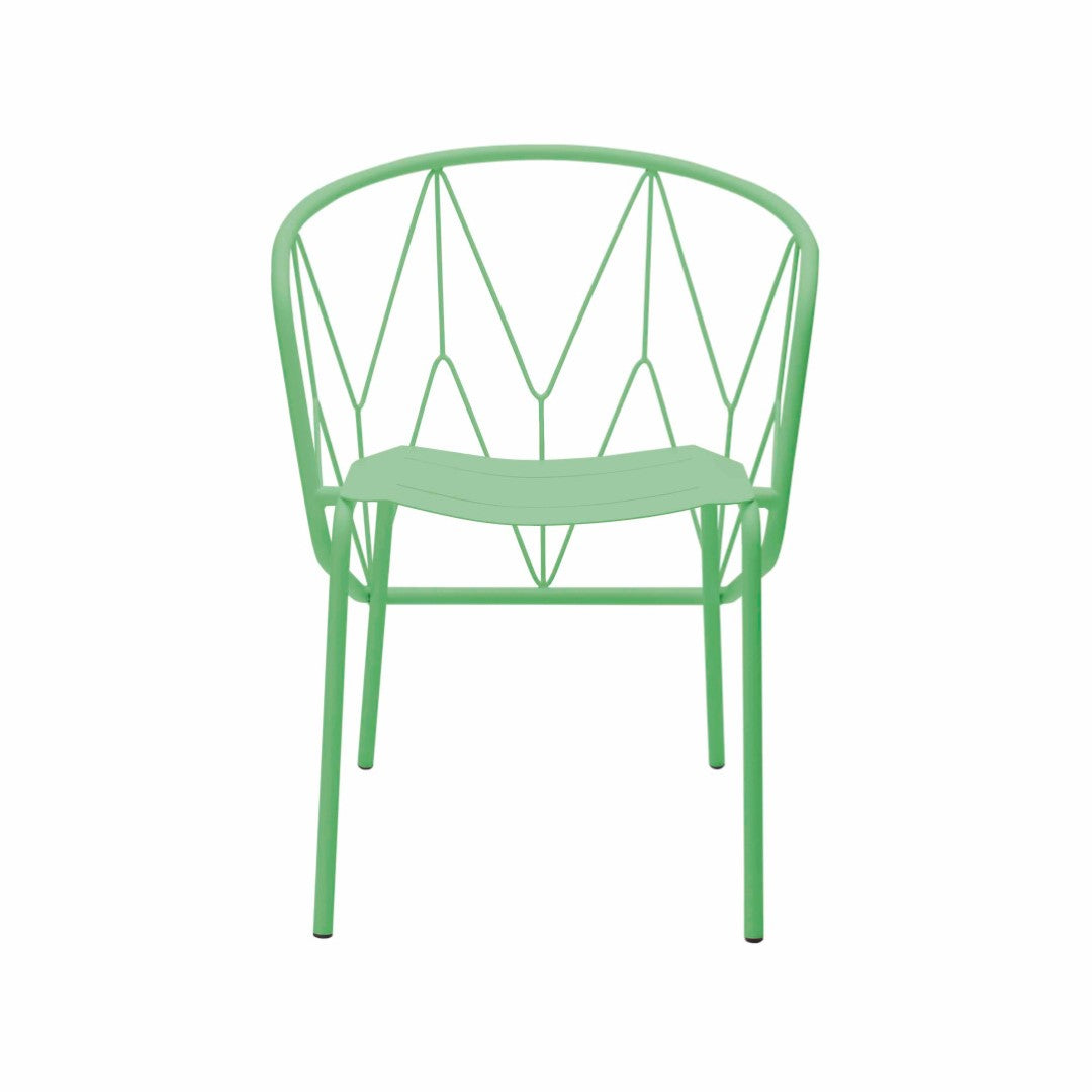 ATAMAN MESH-Gartenstuhl-mit Stahlgitter-dunkelgrün-vorne