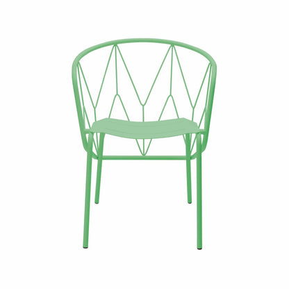ATAMAN MESH-Gartenstuhl-mit Stahlgitter-dunkelgrün-vorne