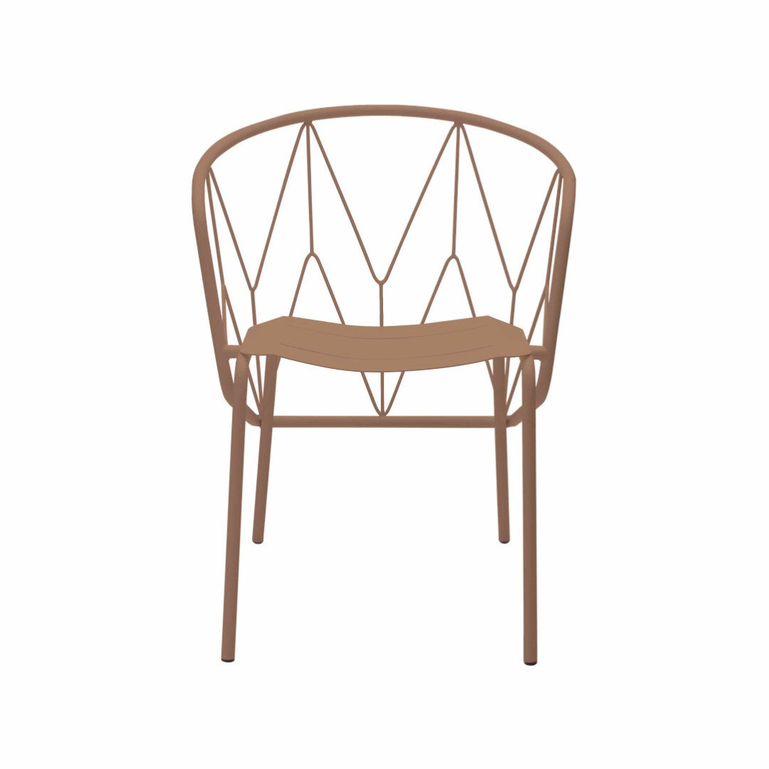 ATAMAN MESH-Gartenstuhl-mit Stahlnetz-braun-vorne