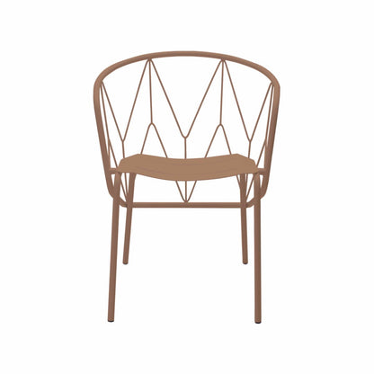 ATAMAN MESH-Gartenstuhl-mit Stahlnetz-braun-vorne