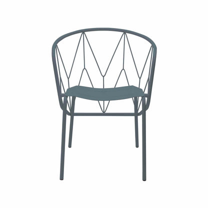 ATAMAN MESH-Gartenstuhl-mit Stahlnetz-dunkelblau-vorne