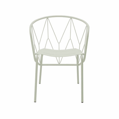 ATAMAN MESH-Gartenstuhl-mit Stahlgitter-beige-vorne