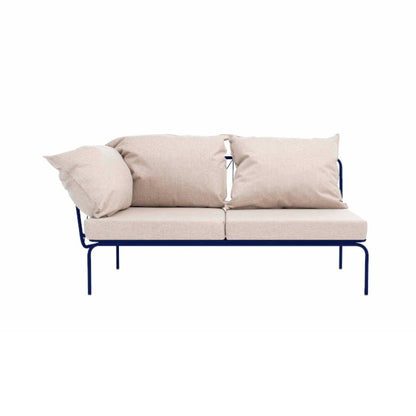 ATAMAN MODULAR Gartensofa links-Ausführung Niedrige Armlehne aus pulverbeschichtetem Edelstah-schwarz-vorne