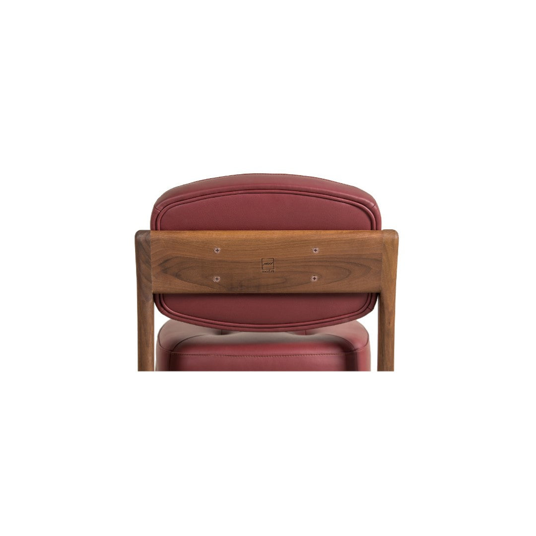 BAIA-Designersessel aus Massivholz, Sitz und Rücklehne gepolstert-leder toro-von hinten