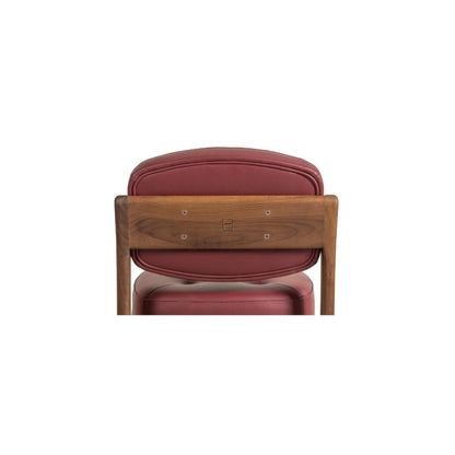 BAIA-Designersessel aus Massivholz, Sitz und Rücklehne gepolstert-leder toro-von hinten