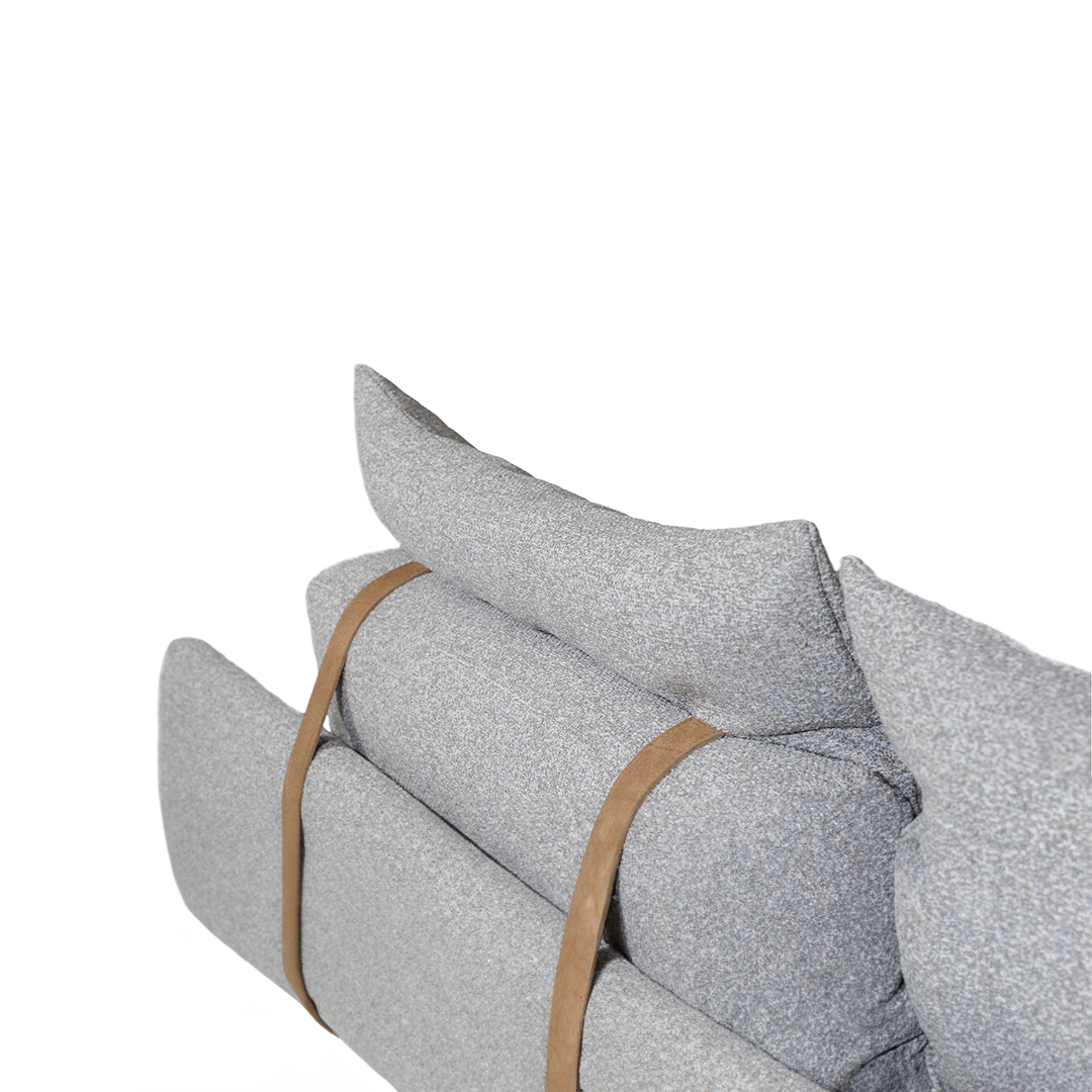 BENVENUTTI-Designersofa, Gestell aus Massivholz mit Stoffpolsterung-rückenkissen