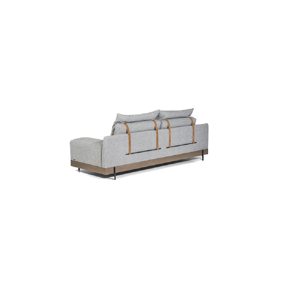 BENVENUTTI-Designersofa, Gestell aus Massivholz mit Stoffpolsterung-rücken links