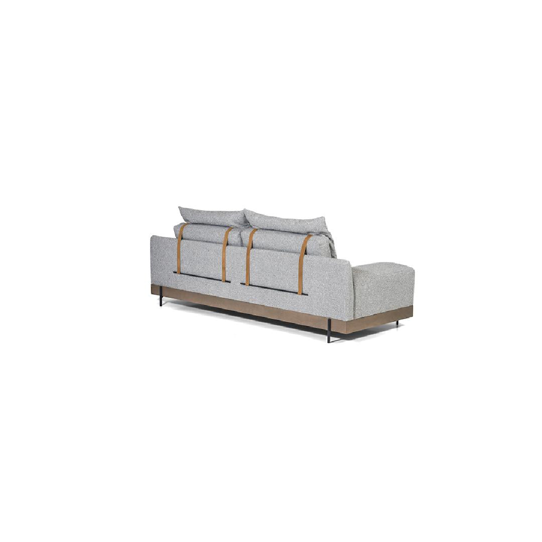 BENVENUTTI-Designersofa, Gestell aus Massivholz mit Stoffpolsterung-rücken rechts