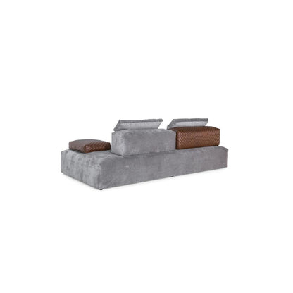 CAPRI-Designersofa, Gestell aus Massivholz mit Stoffpolsterung, Rücken links
