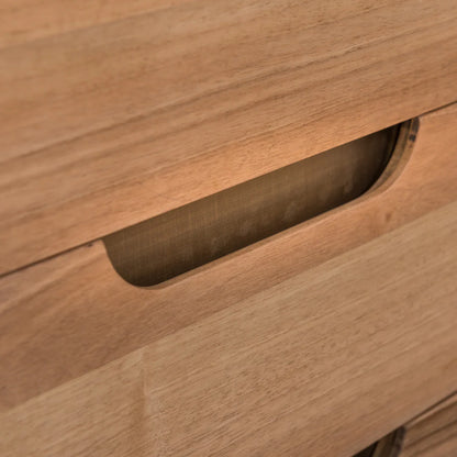 CASCIA-Schublade Designer Sideboard aus Massivholz und Leder