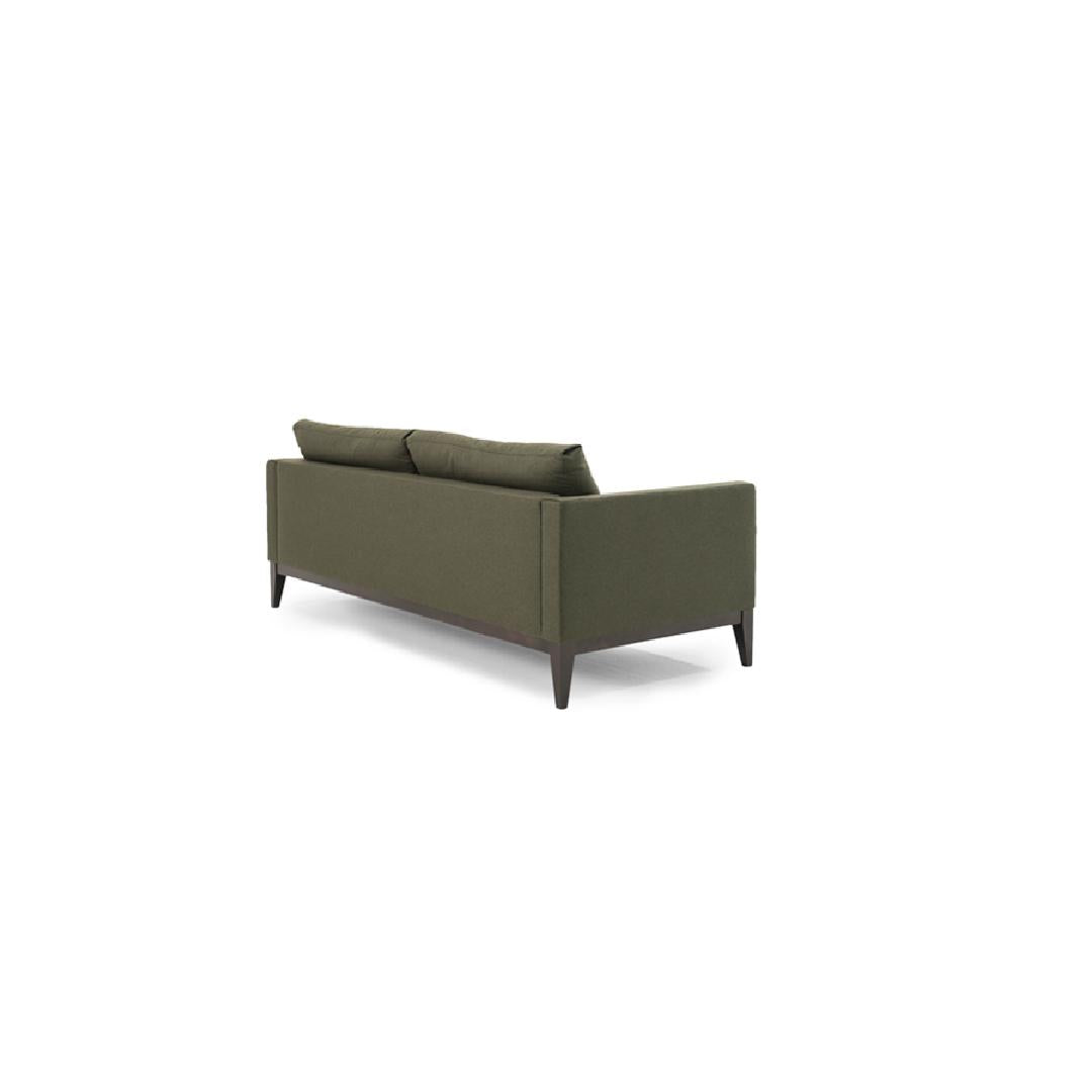 CHELSEA-Designersofa, Gestell aus Massivholz mit Stoffpolsterung-rücken links
