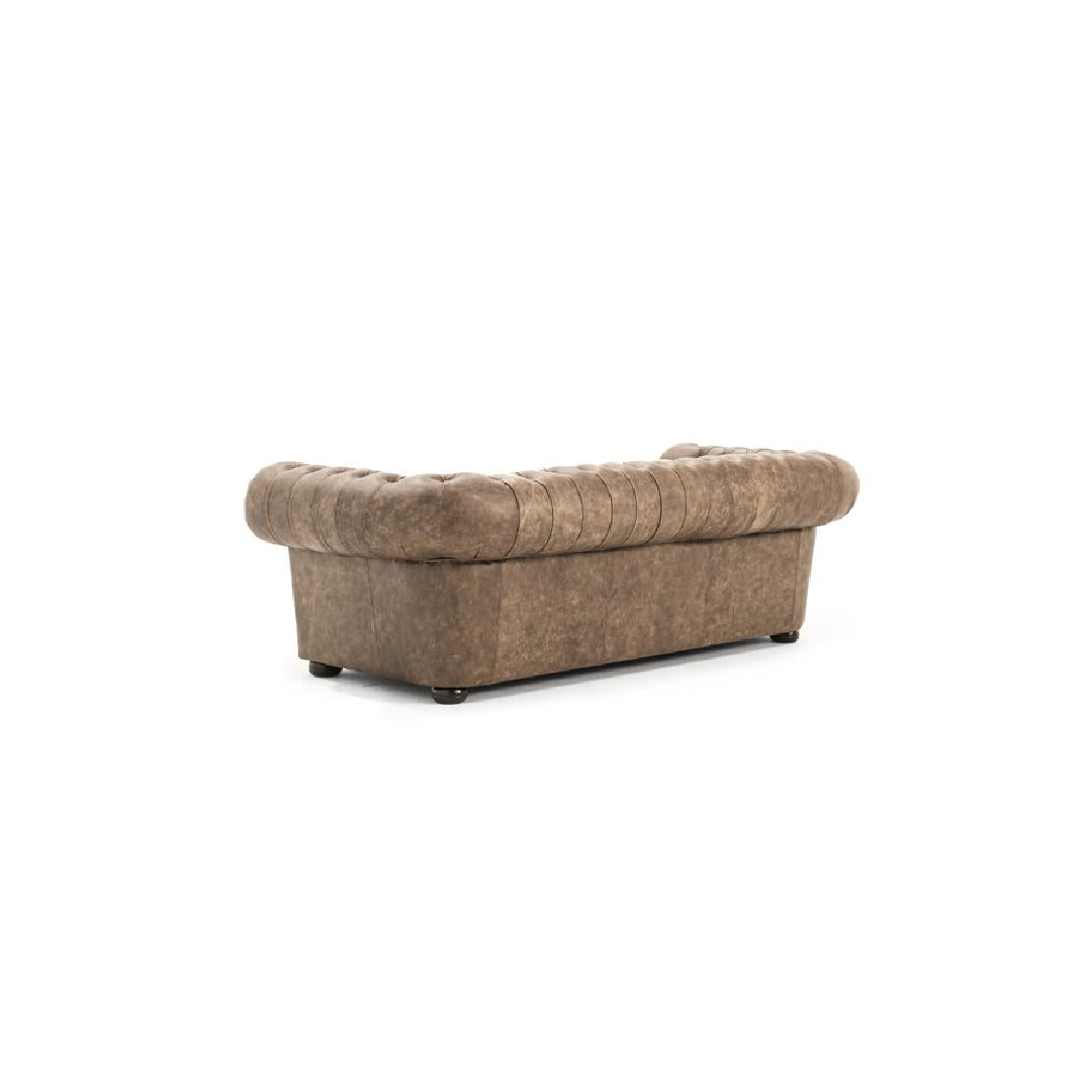 CLASSIC LUX-Designersofa, Gestell aus Massivholz mit Lederpolsterung, Rücken rechts