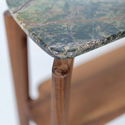 COSMA Konsole, Massivholz und Marmor im Detail