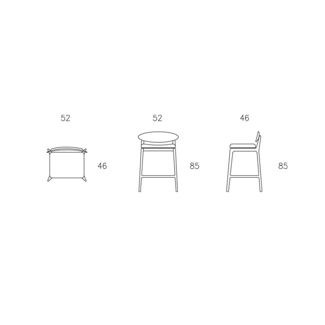 Spezifikation Labor Designer Barhocker aus Massivholz