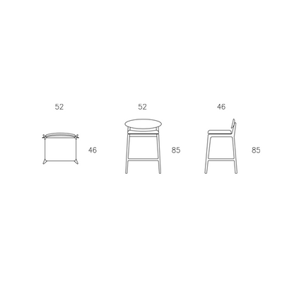 Spezifikation Labor Designer Barhocker aus Massivholz
