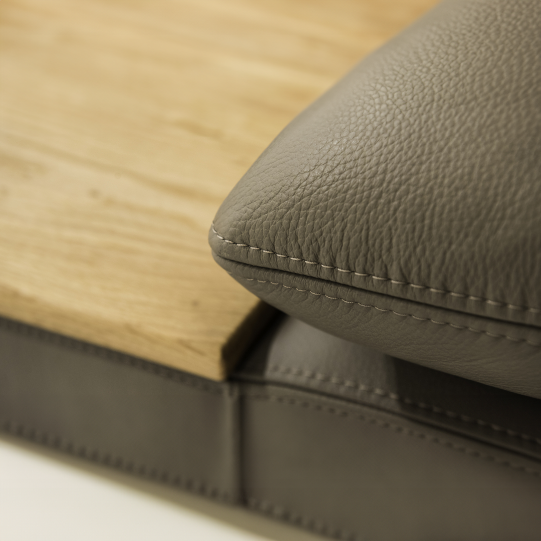 Sofa MODENA - tragende Elemente aus massiver Buche, verstärkt mit Holzplattenelementen - detail