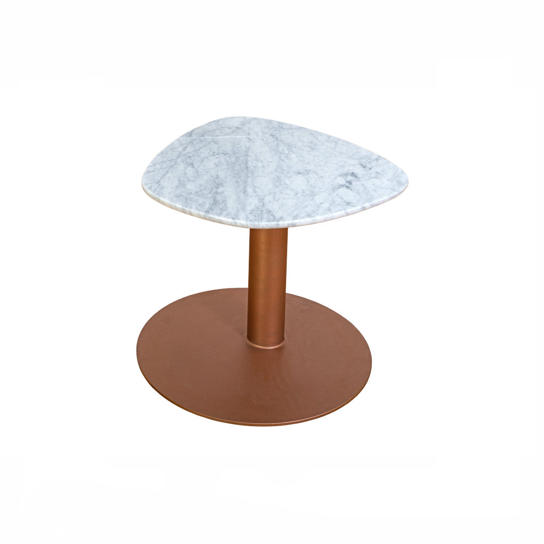 TAVOLINO-Designer Beistelltisch aus Metall, Marmor-aus der perspektive